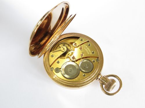 fig 1. Antique J W Benson full hunter pocket watch