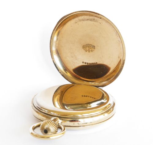 fig 1. Antique J W Benson full hunter pocket watch