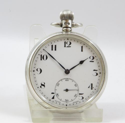 fig 1. Silver Cyma pocket watch, 1935, super condition