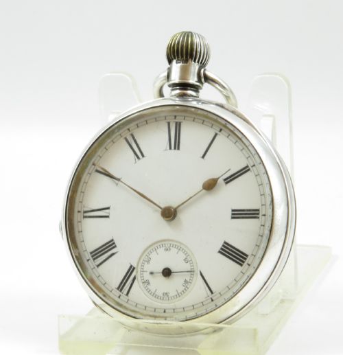 fig 1. Antique silver Waltham Hillside pocket watch