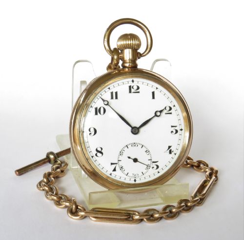 fig 1. Antique Record pocket watch and chain