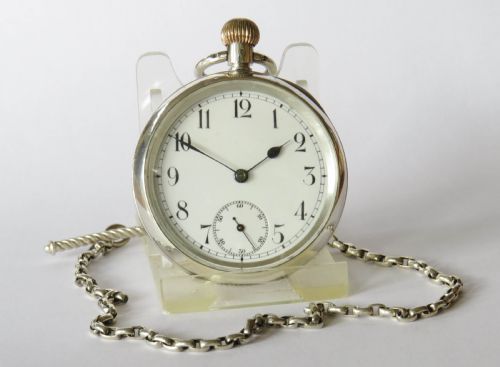 fig 1. Antique silver Omega pocket watch, c1910