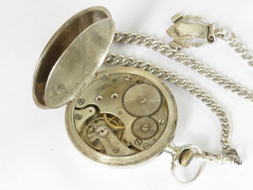 fig 3. Antique silver Record pocket watch & chain
