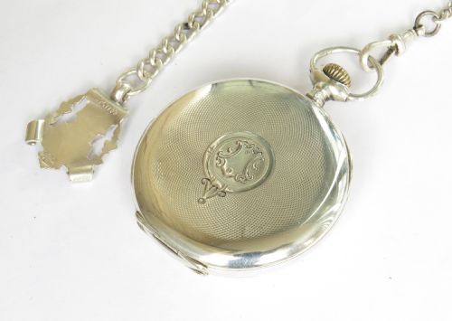 fig 4. Antique silver Record pocket watch & chain