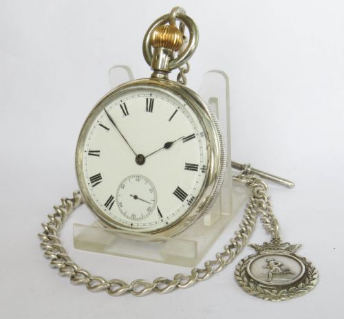 Antique Silver Waltham Pocket Watch and Chain with History