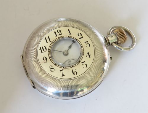 Silver Helvetia Half Hunter Pocket Watch