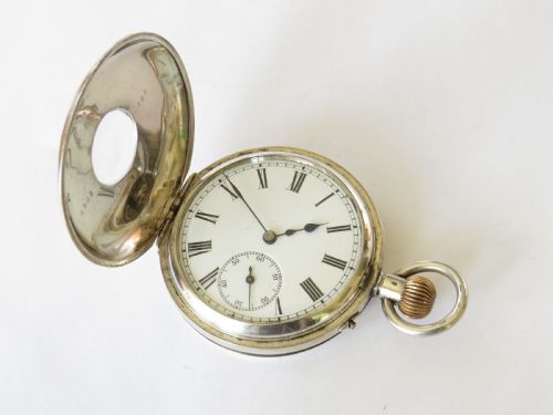fig 2. Silver Helvetia half hunter pocket watch