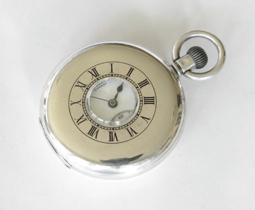 Antique Silver Cyma Half Hunter Pocket Watch for J W Benson