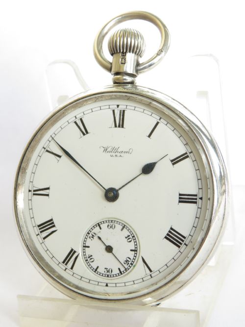 Antique Silver Waltham Pocket Watch, 1917