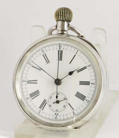 Antique Silver Pocket Watch Chronograph, C1900