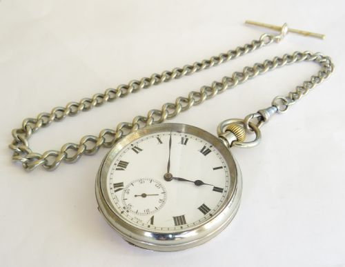 fig 1. Antique Revue pocket watch and chain