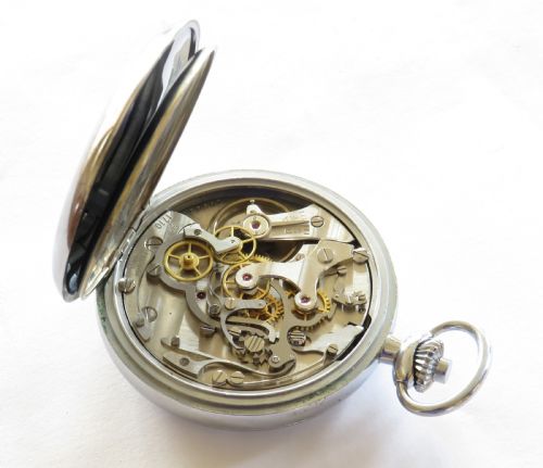fig 3. 1960s Nero Lemania pocket watch and chronograph, British Railways 