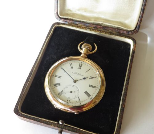 Antique Waltham Ensign Pocket Watch & Box, 1902.