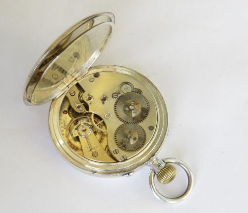 fig 2. Antique Stauffer & Co IWC silver pocket watch