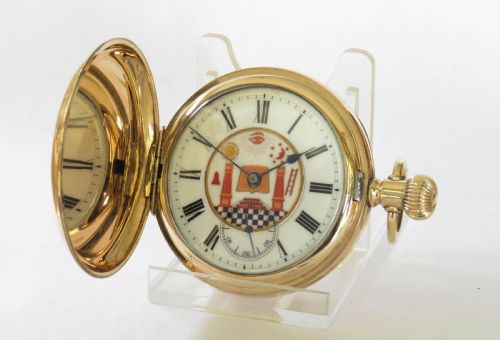 Antique Elgin Full Hunter Pocket Watch, Masonic