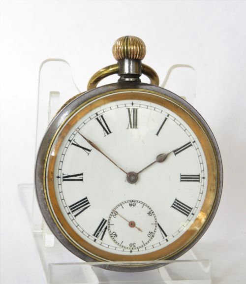 fig 1. Antique gun metal Omega pocket watch