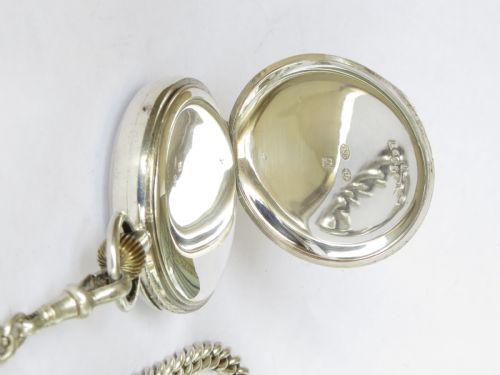 fig 2. Antique 1911 silver pocket watch and chain