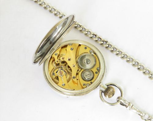 fig 3. Antique 1911 silver pocket watch and chain
