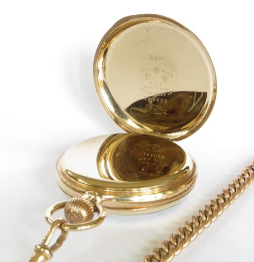 fig 2. Waltham Traveler pocket watch and chain