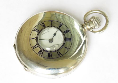 Antique Silver Bravingtons Renown Half Hunter Pocket Watch