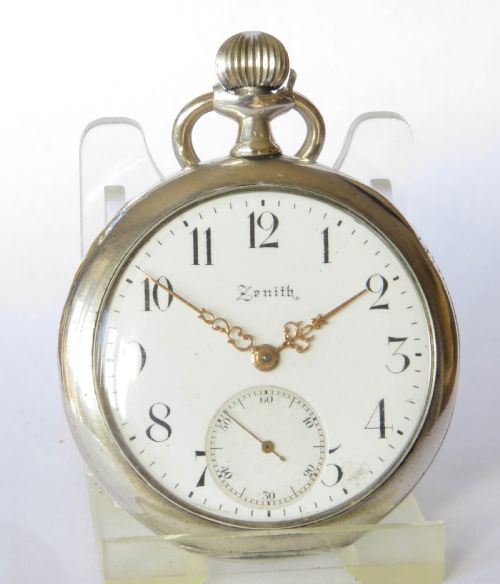 fig 1. Antique silver Zenith pocket watch