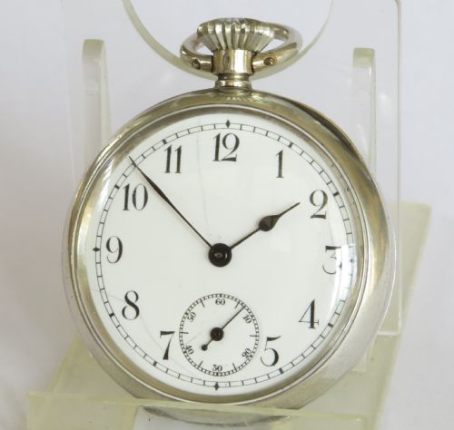 fig 1. Small antique silver Omega pocket watch, c1910