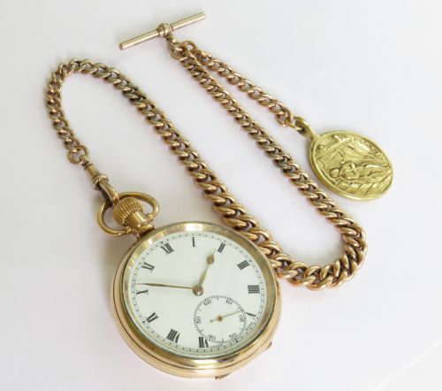 fig 1. 1930s Revue pocket watch and chain