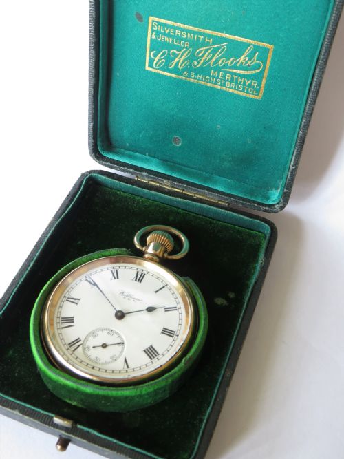 fig 1. Antique Waltham gold filled pocket watch, 1908