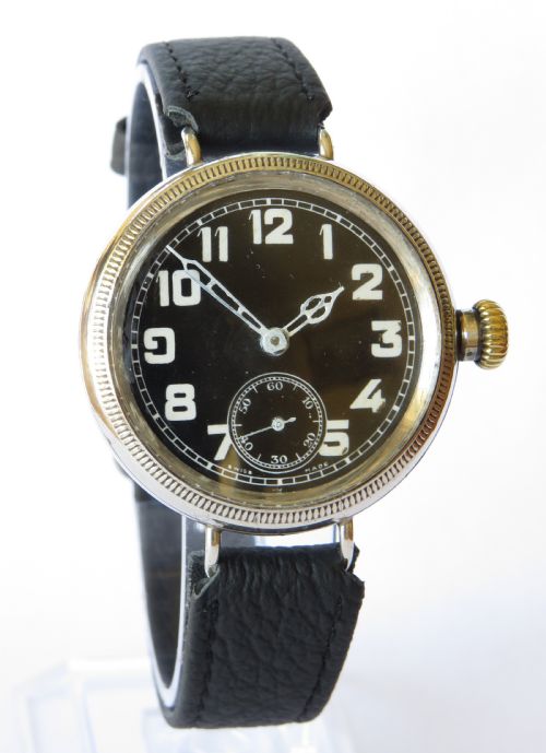 fig 1. Gents WW1 silver Tavannes wrist watch, 1914