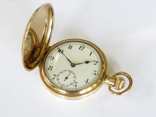 fig 1. 1930s Record Dreadnought full hunter pocket watch