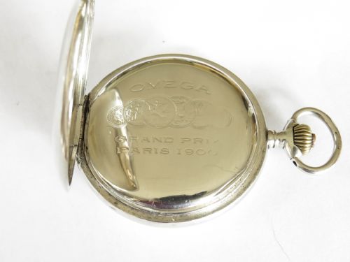 fig 2. Antique silver Omega full hunter pocket watch