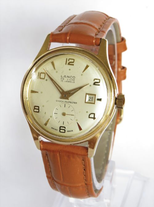 Gent 1950s Lanco De Luxe Wrist Watch