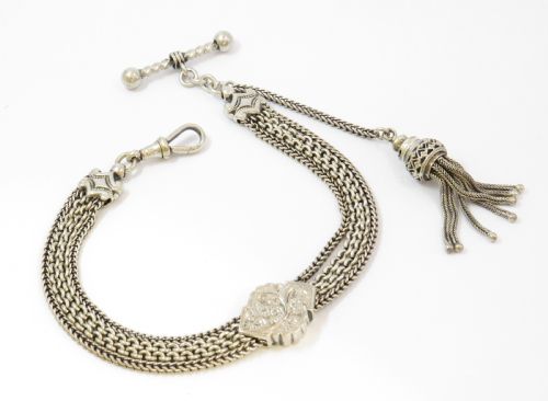 Antique Silver Albertina / Bracelet, C1880s.
