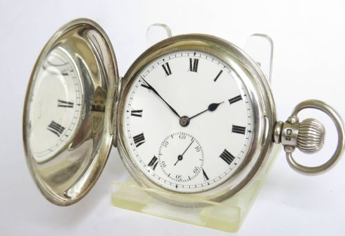 Swiss Silver Full Hunter Pocket Watch, 1939