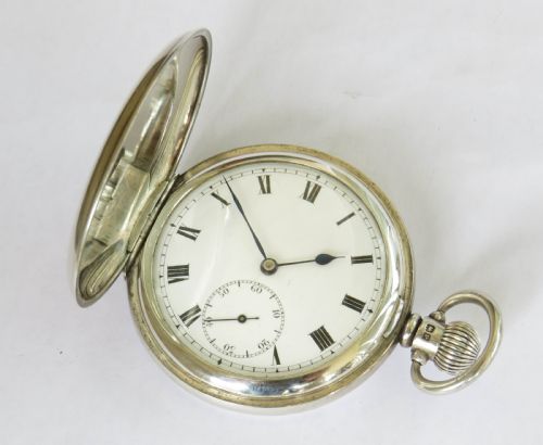 fig 1. Swiss silver full hunter pocket watch, 1939