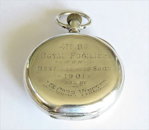 fig 3. Antique silver half hunter pocket watch, military history