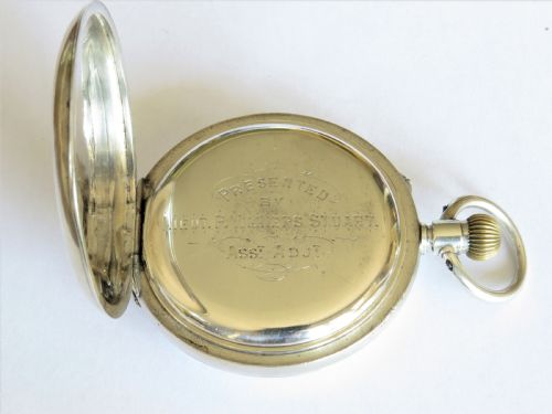 fig 4. Antique silver half hunter pocket watch, military history