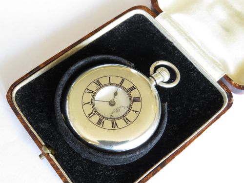 Antique  Silver Stauffer & Co Hunter Pocket Watch.