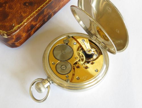 fig 4. Antique silver Stauffer & Co hunter pocket watch.
