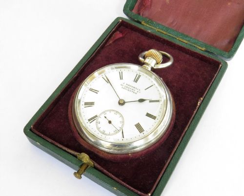 fig 1. Antique silver pocket watch, Lancs Watch Company