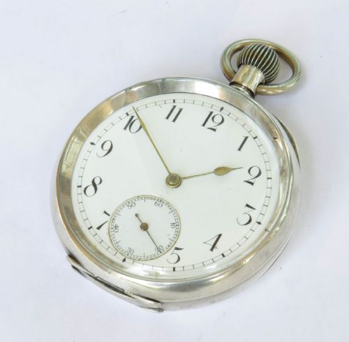 fig 1. Silver Labrador pocket watch, Louis Brandt