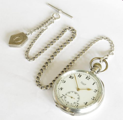 fig 1. Antique silver Limit pocket watch and chain