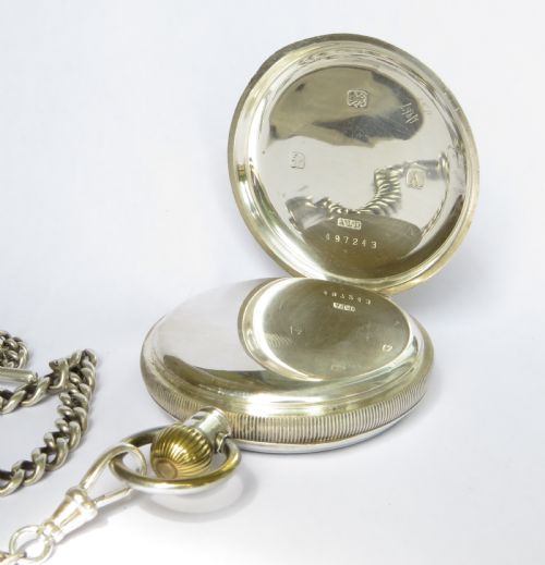 fig 2. Antique silver Limit pocket watch and chain