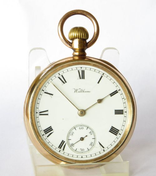 fig 1. Antique Waltham Traveler pocket watch, military link