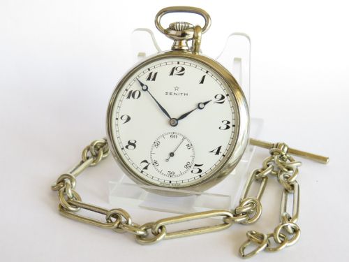 Antique Zenith Pocket Watch and Chain