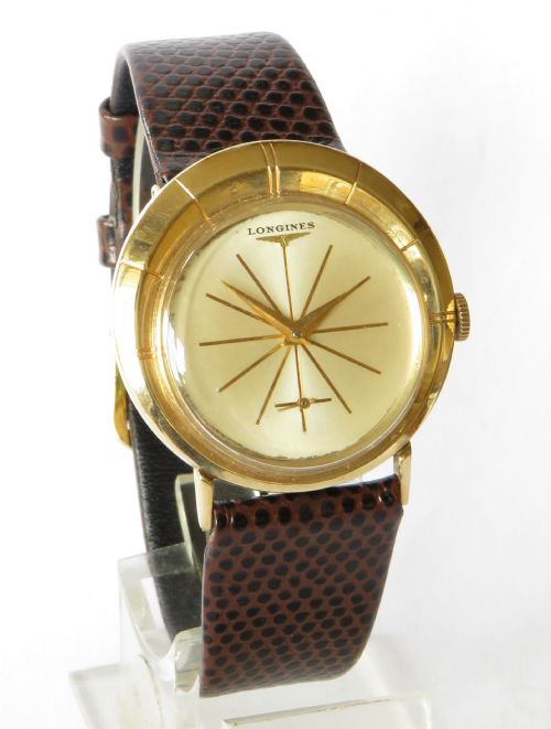 fig 1. Gents Longines Asymmetrical wrist watch, 1959