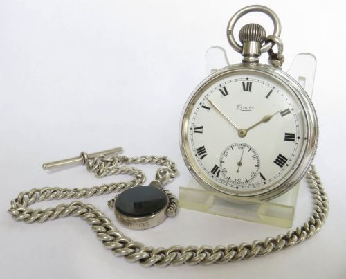 Antique Silver Limit Pocket Watch and Chain