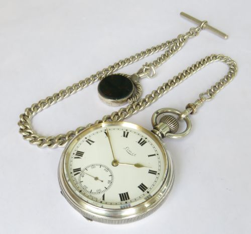 fig 1. Antique silver Limit pocket watch and chain