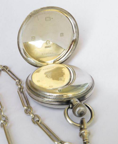 fig 2. Antique silver Uno pocket watch and chain
