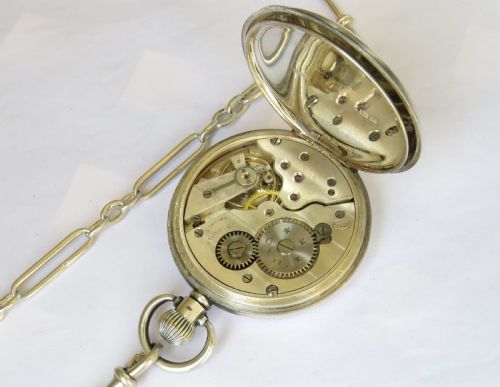 fig 3. Antique silver Uno pocket watch and chain